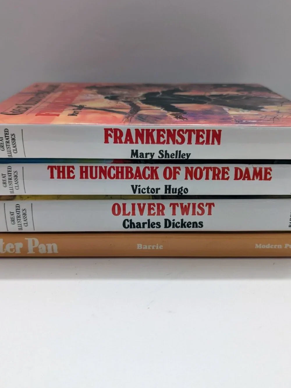 Illustrated Classics Book Lot Peter Pan Oliver Twist Frankenstein Hardcover